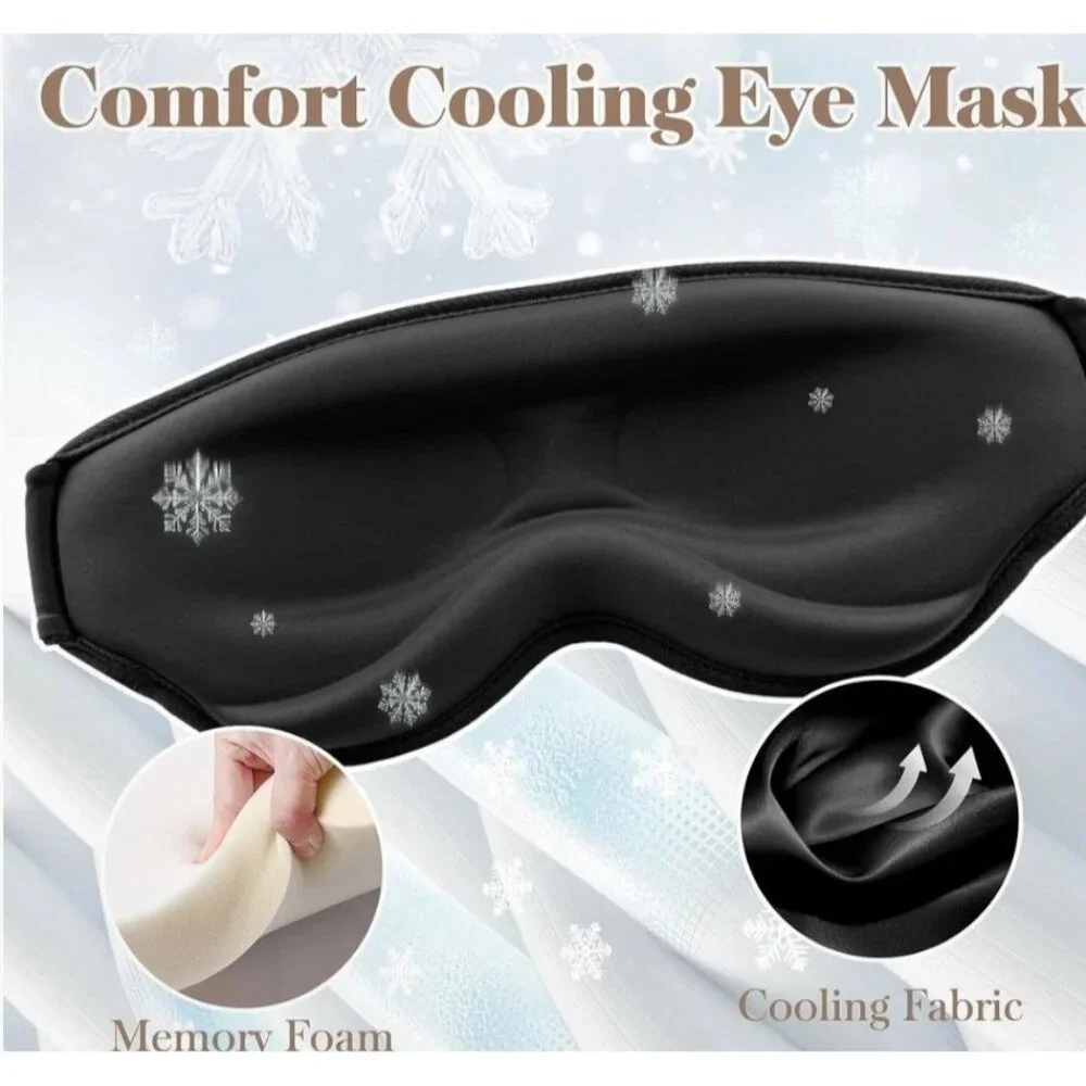 3D Navy Blue Unisex Cooling Eye Mask‎ Sleep Mask 100% Pressure-Free Travel New
